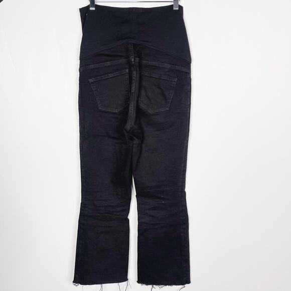 Mango Maternity 4 Black Straight Leg Jeans Over The Belly Denim Cotton Stretch - Picture 2 of 10